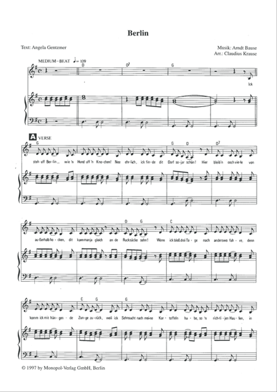 Berlin Berlin Piano, Vocal scores gallery preview page 2