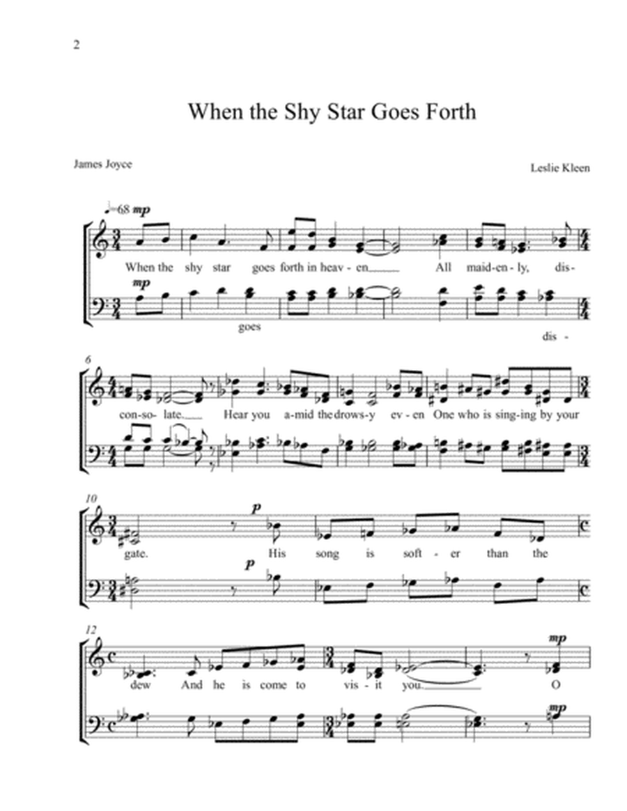When the Shy Star Goes Forth for SATB a cappella