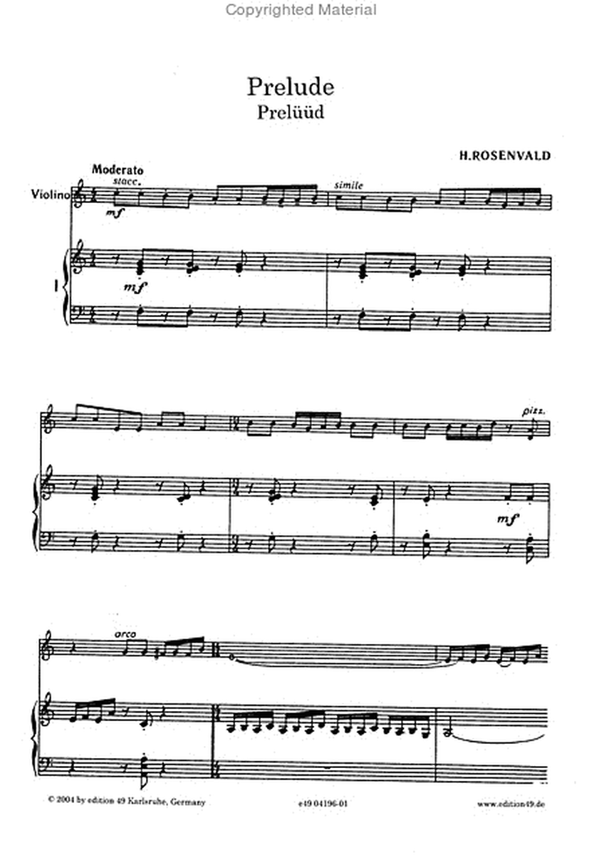 Four Violin pieces for children (Vier Violinstucke fur Kinder / Neli viiulipala lastele)