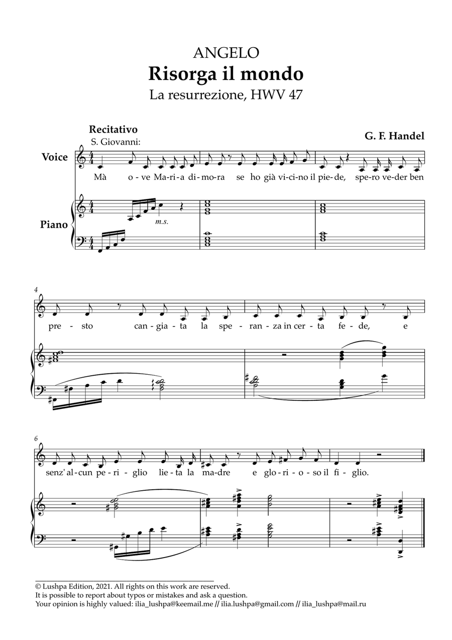 Risorga il mondo Piano, Vocal scores gallery preview page 3