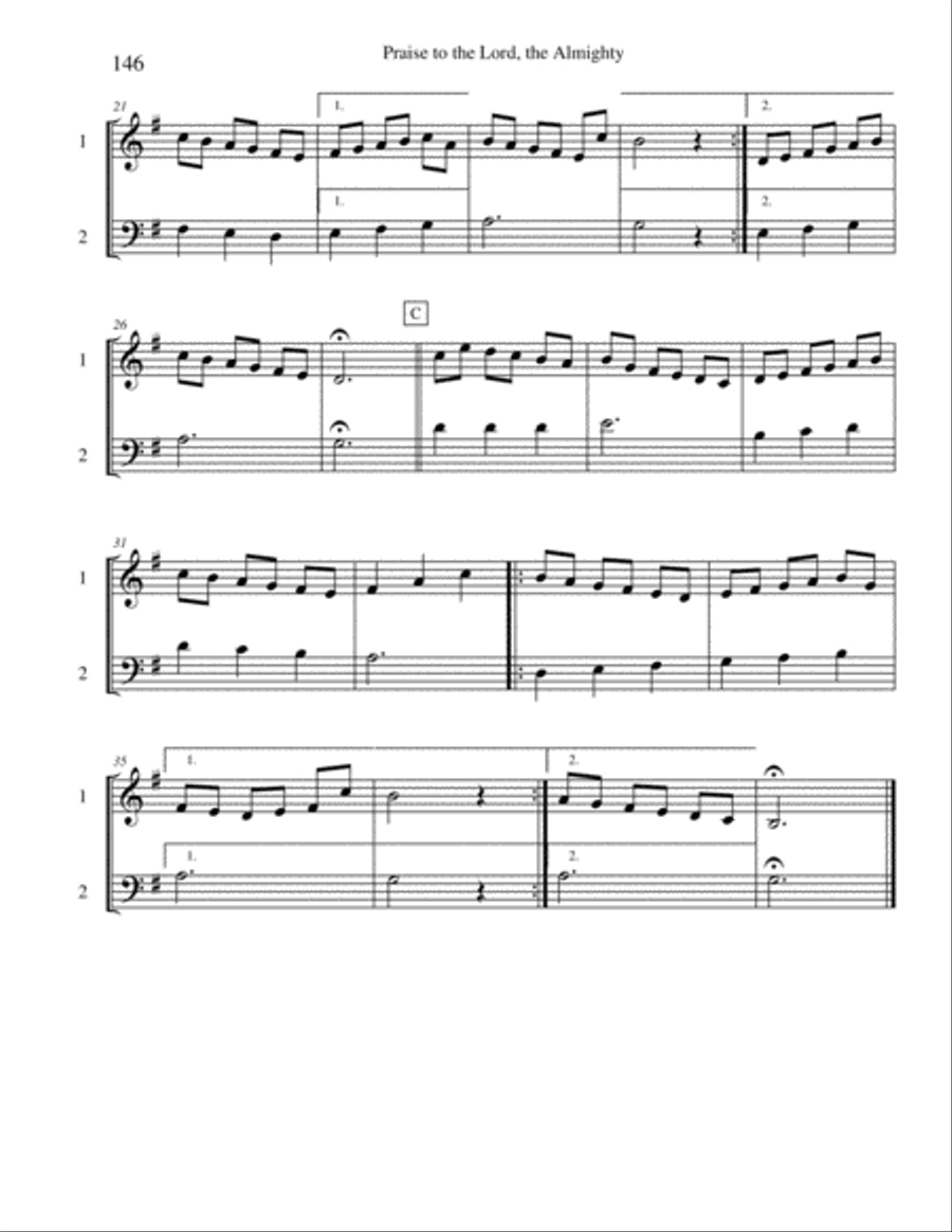 Ten Selected Hymns for the Performing Duet, Vol. 8 - horn and low horn Brass Duet scores gallery preview page 6