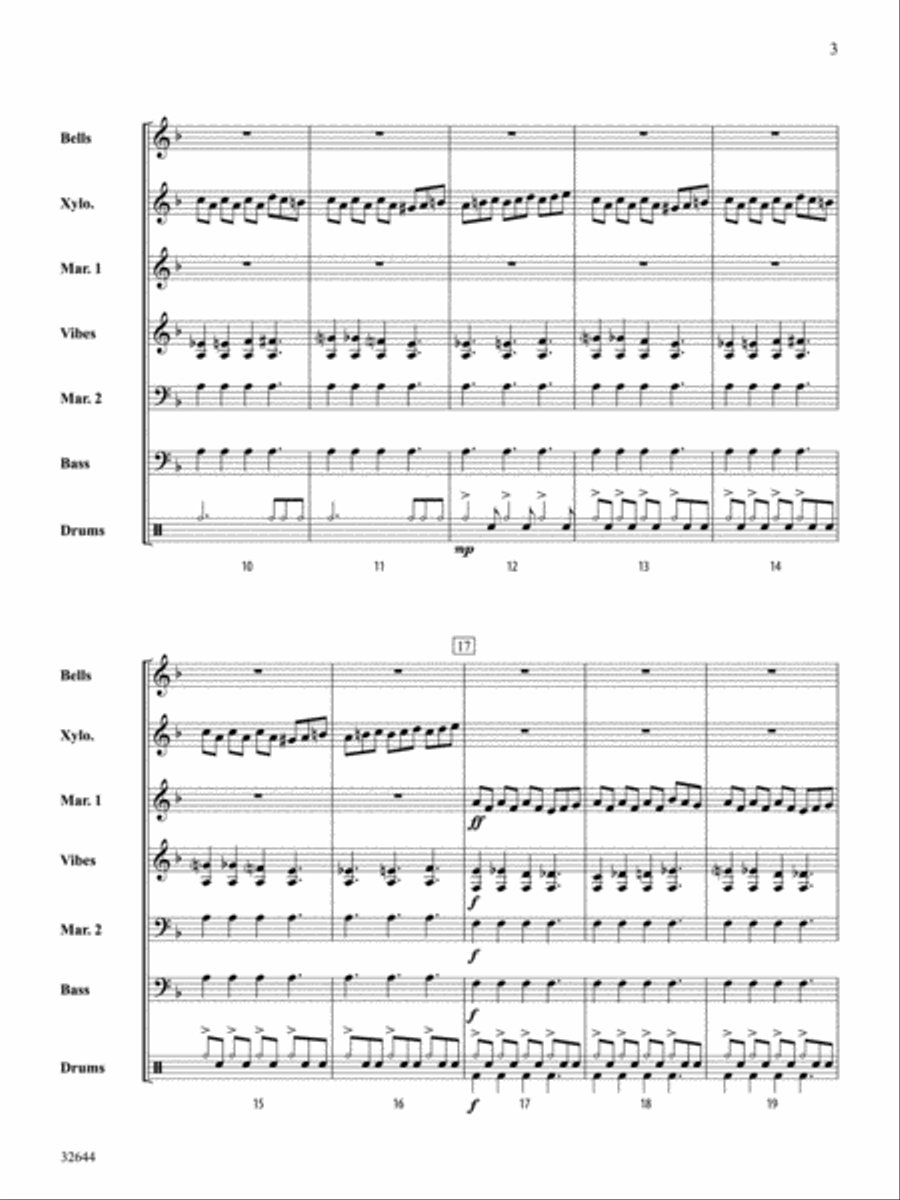 Blue Rondo à la Turk Percussion Ensemble scores gallery preview page 3
