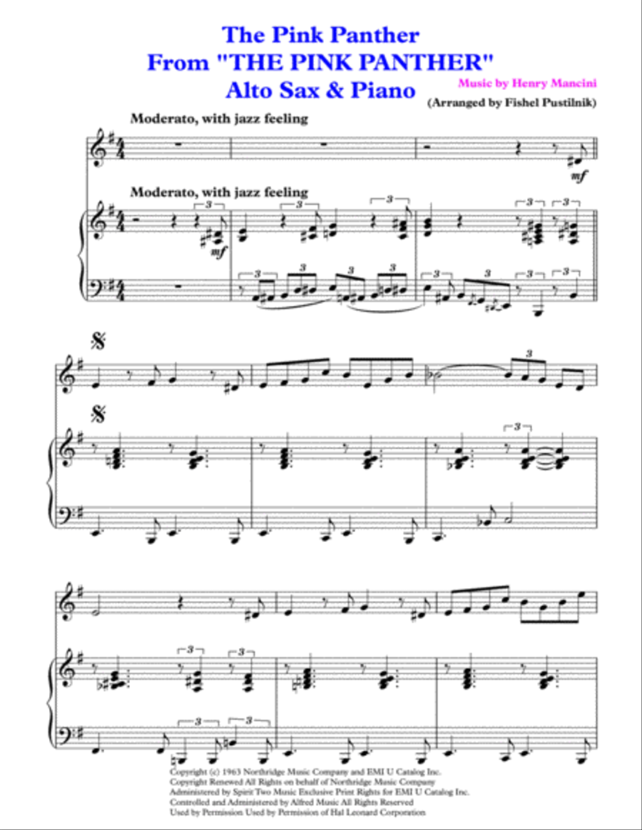 The Pink Panther from THE PINK PANTHER Small Ensemble scores gallery preview page 2