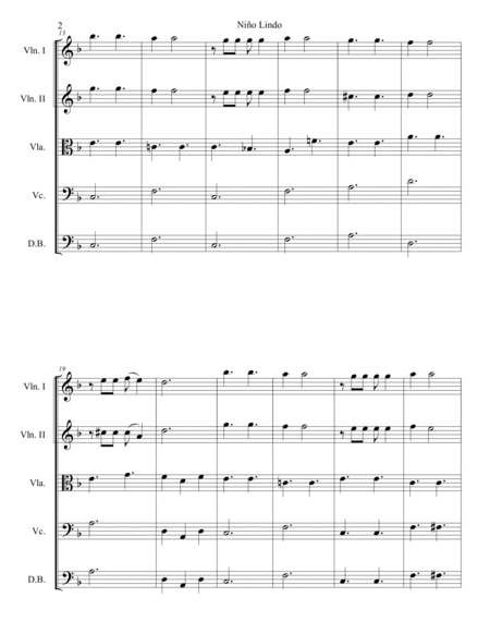 Niño Lindo. AGUINALDO VENEZOLANO. String orchestra, easy-intermediate. SCORE & PARTS. image number null