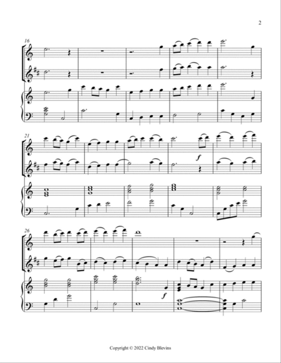 I Sing the Mighty Power Of God, Harp, Flute, and Clarinet Clarinet scores gallery preview page 3