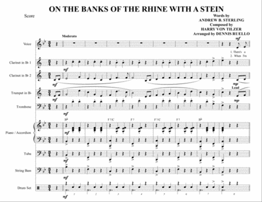 ON THE BANKS OF THE RHINE WITH A STEIN - GERMAN BAND - OKTOBERFEST Large Ensemble scores gallery preview page 1