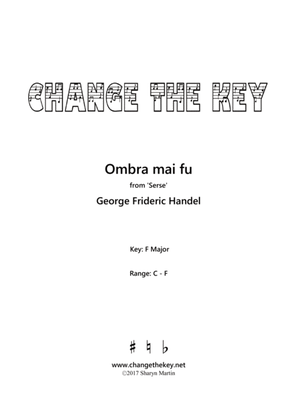 Book cover for Ombra mai fu - F Major