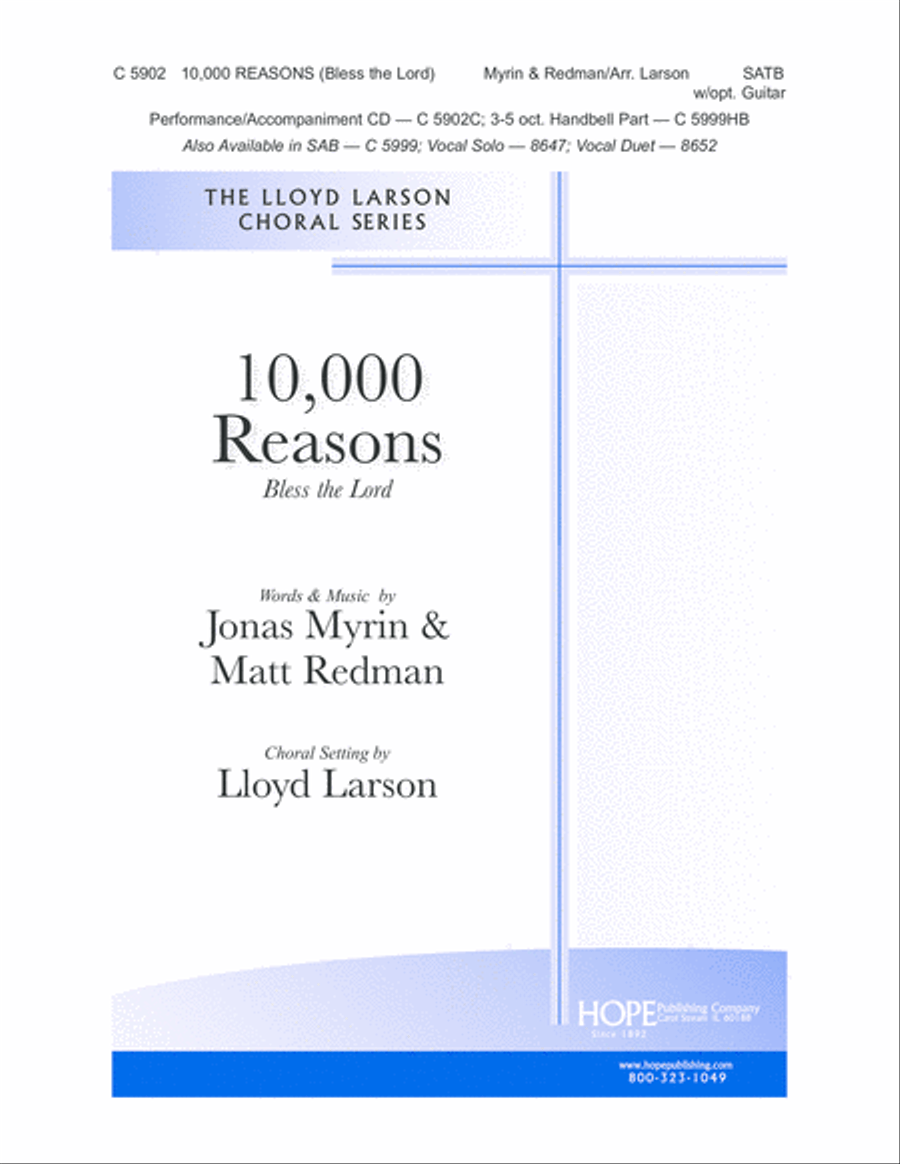10,000 Reasons (Bless the Lord) 4-Part scores gallery preview page 1