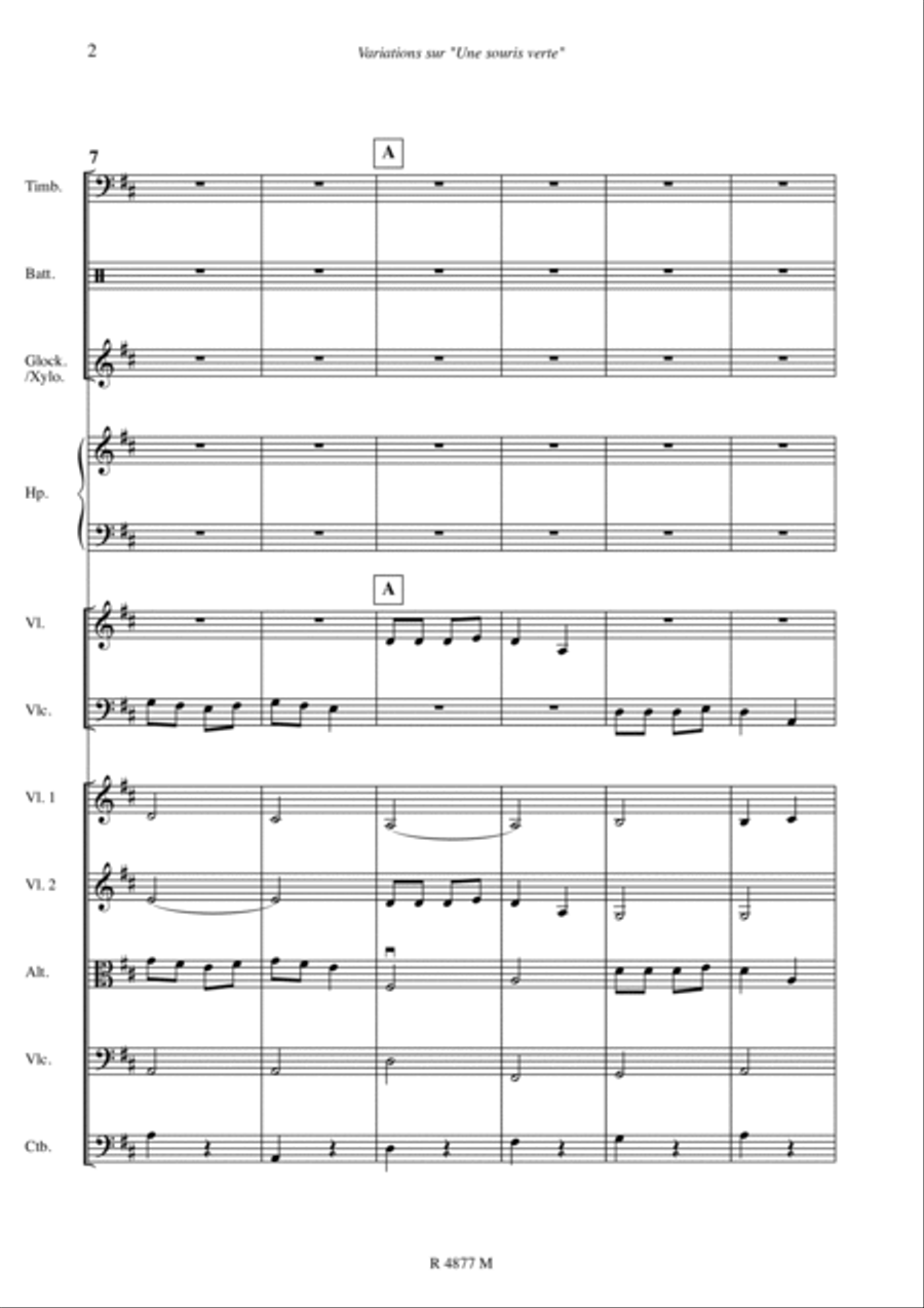 Variations Sur Une Souris Verte String Orchestra scores gallery preview page 3