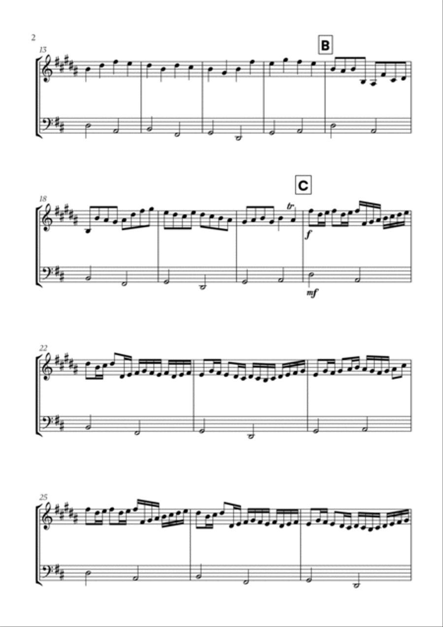 Canon in D (for Alto Sax and Trombone) Trombone Duet scores gallery preview page 2