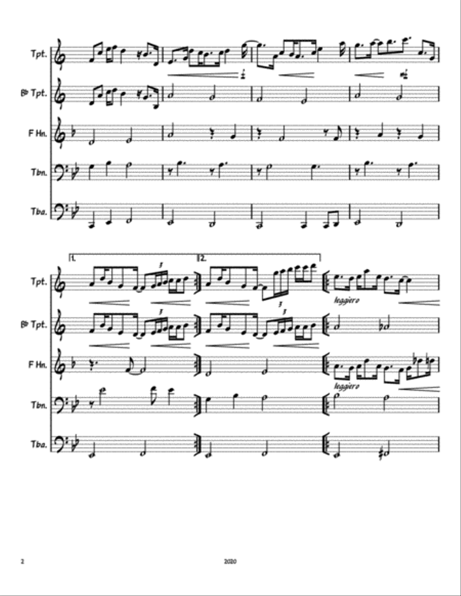 Wish I Would See You Brass Ensemble scores gallery preview page 2