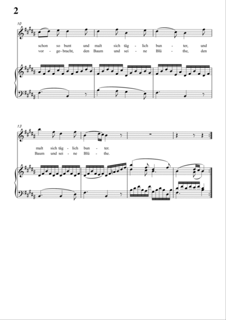 Schubert-Frühlingslied in B for Vocal and Piano Voice scores gallery preview page 3
