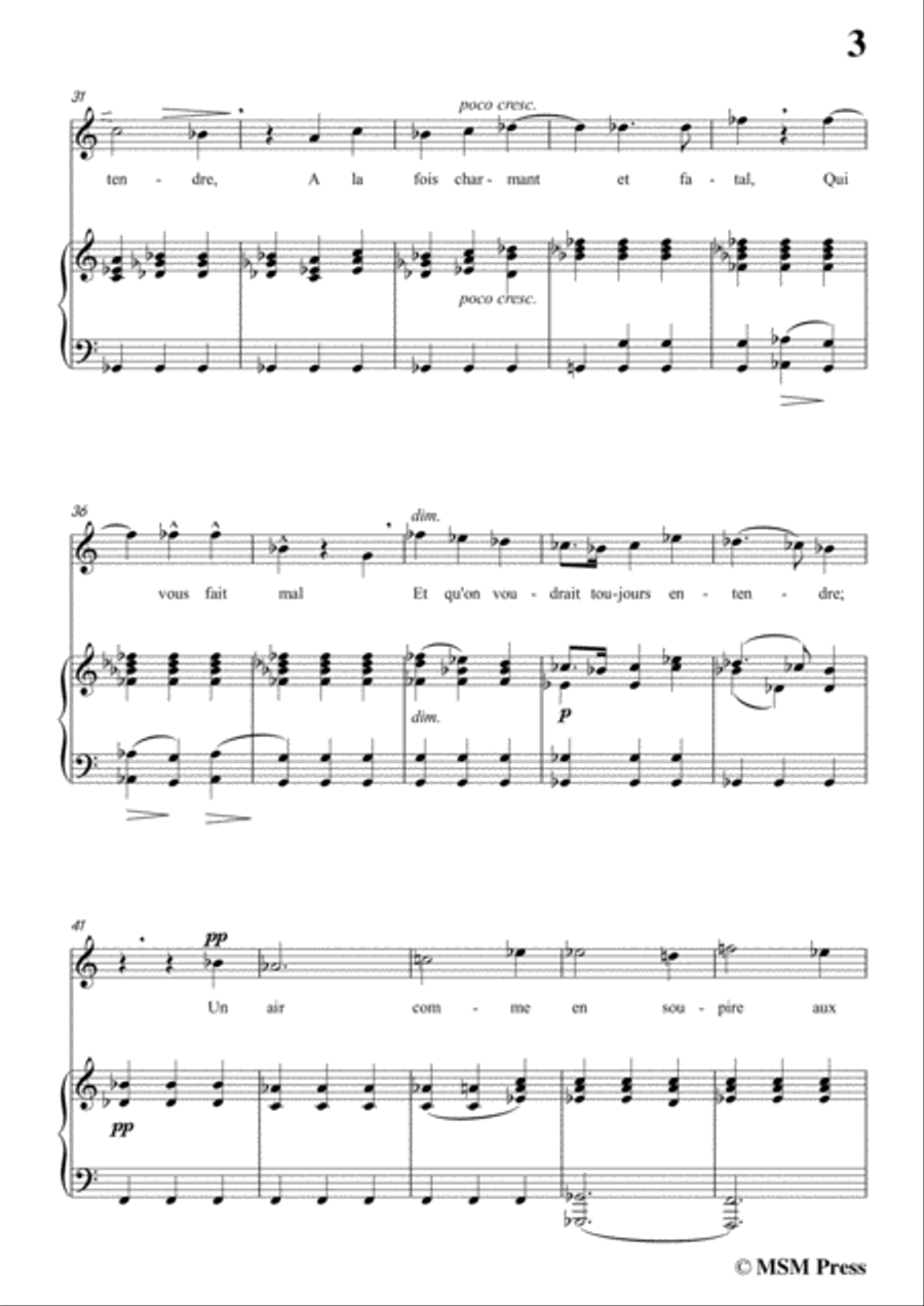 Berlioz-Au Cimetière in C Major,for voice and piano Voice Solo scores gallery preview page 5