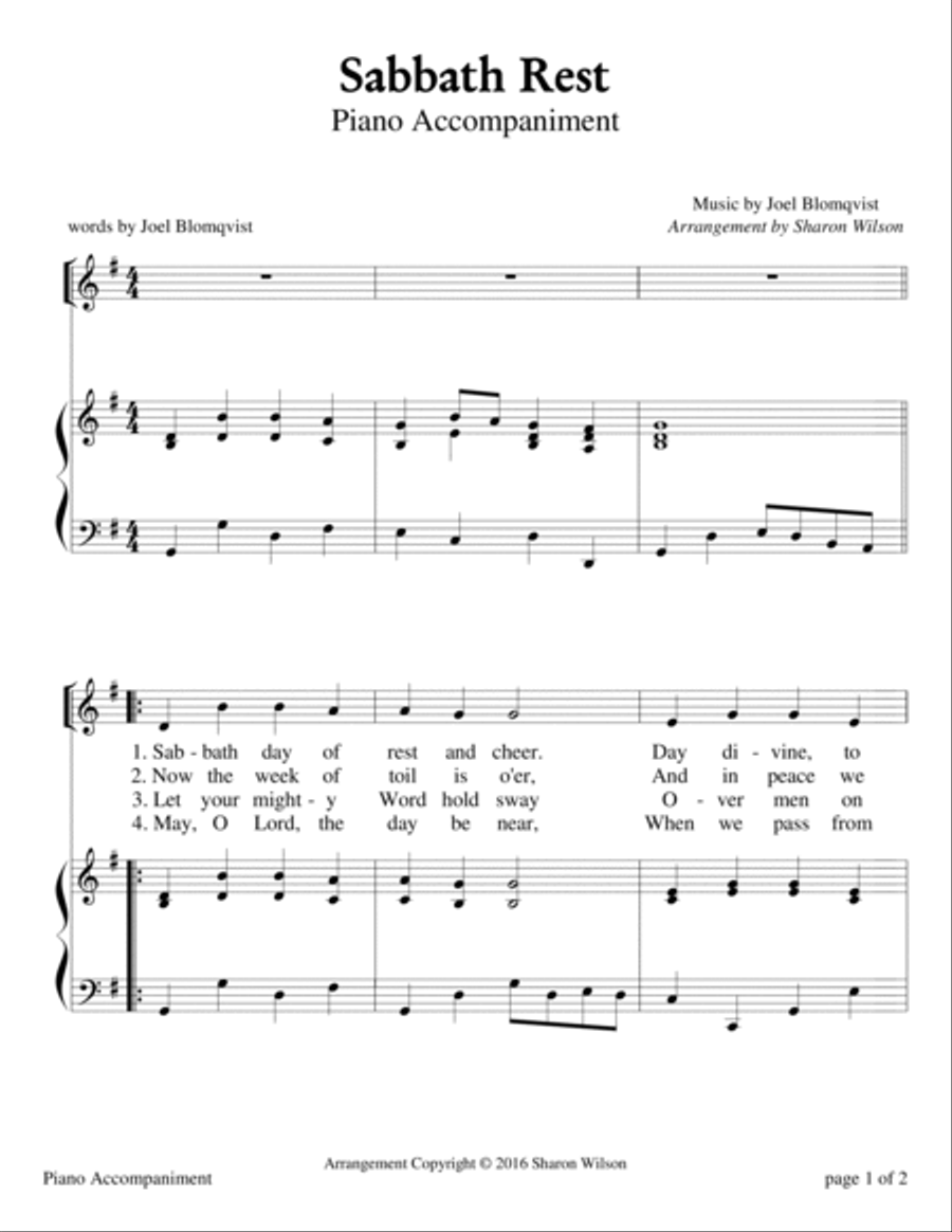 Sabbath Rest (Sabbath Celebration) High Voice scores gallery preview page 2