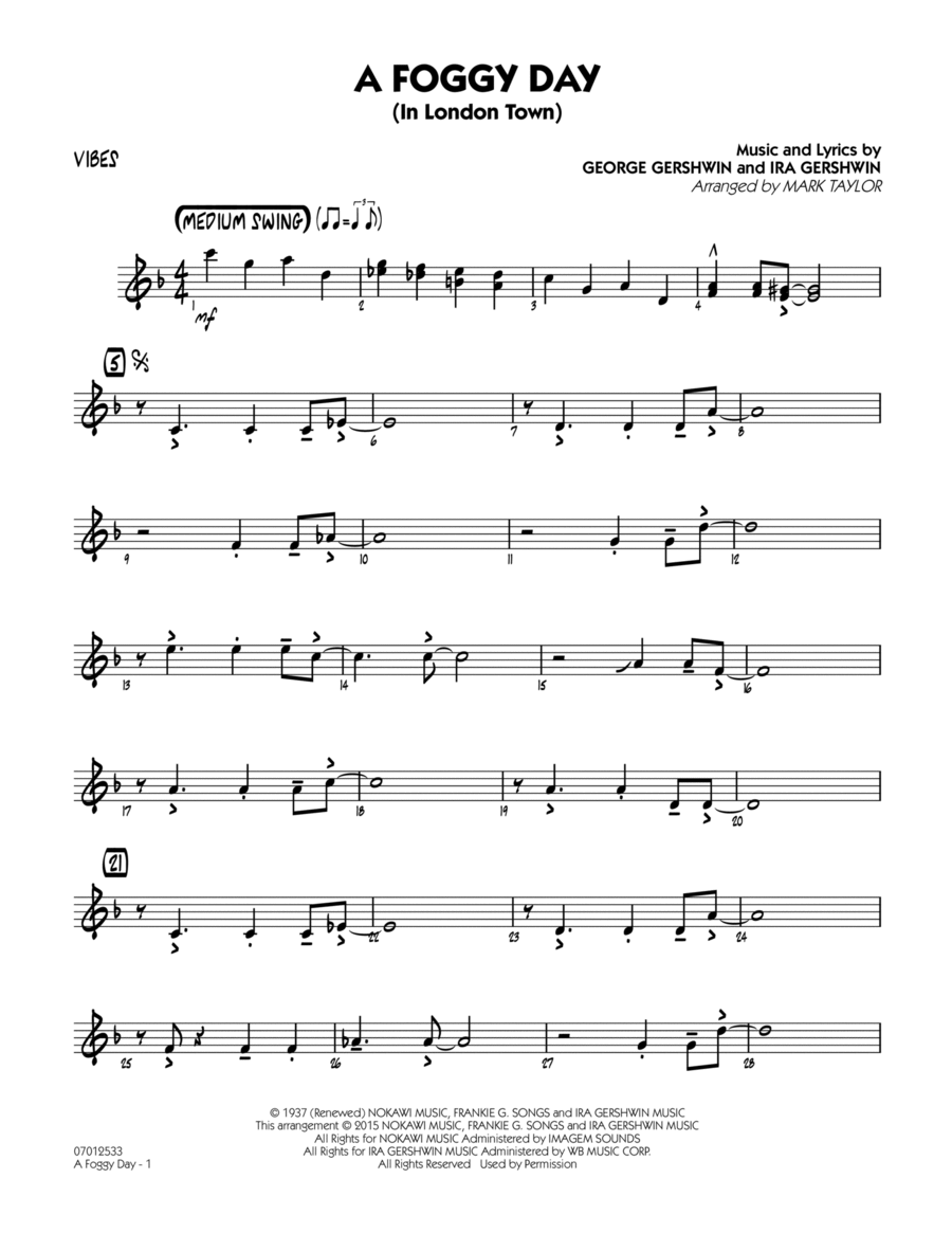 A Foggy Day (In London Town) - Vibes Vibraphone scores gallery preview page 1