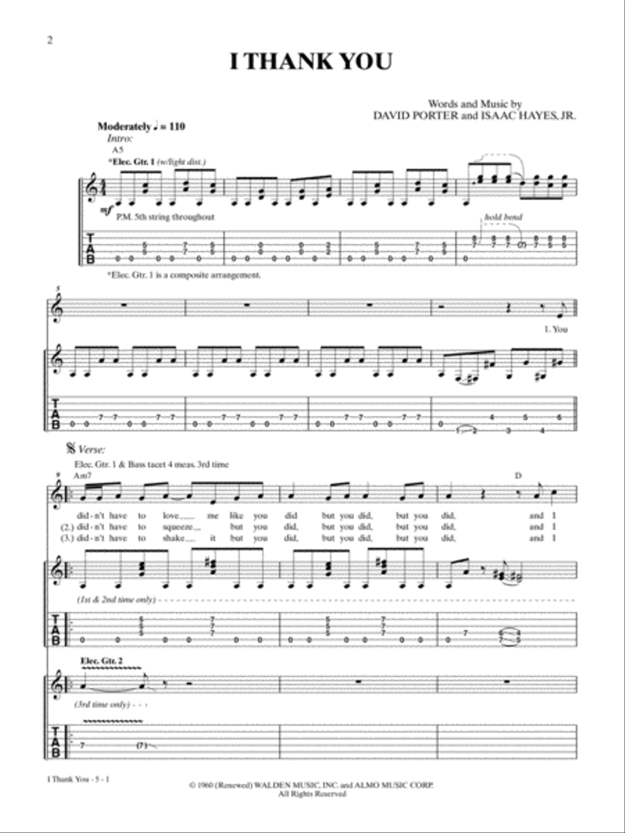 I Thank You Guitar Tablature scores gallery preview page 1