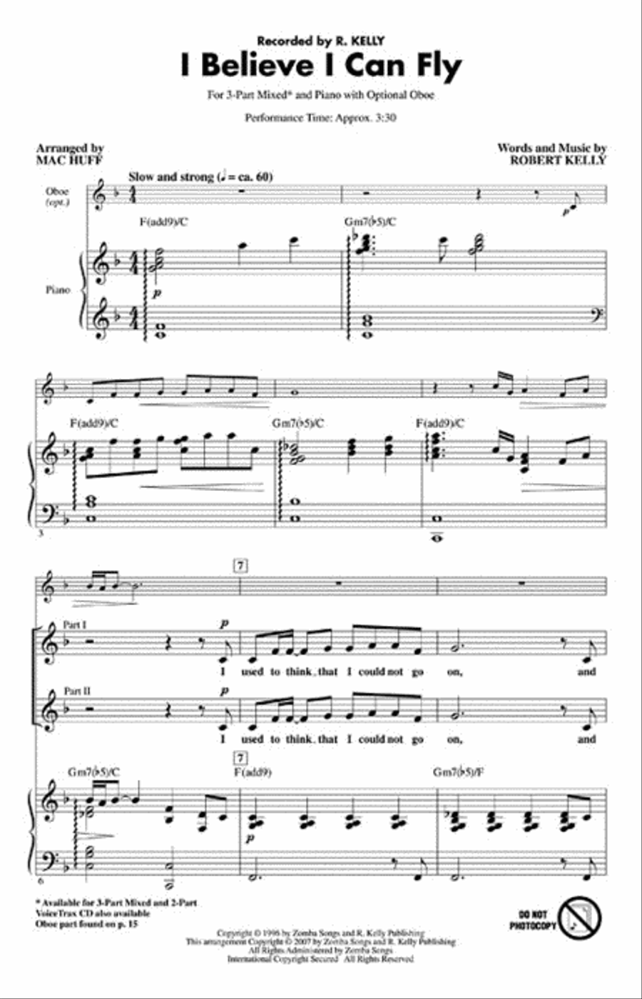 I Believe I Can Fly 3-Part scores gallery preview page 2