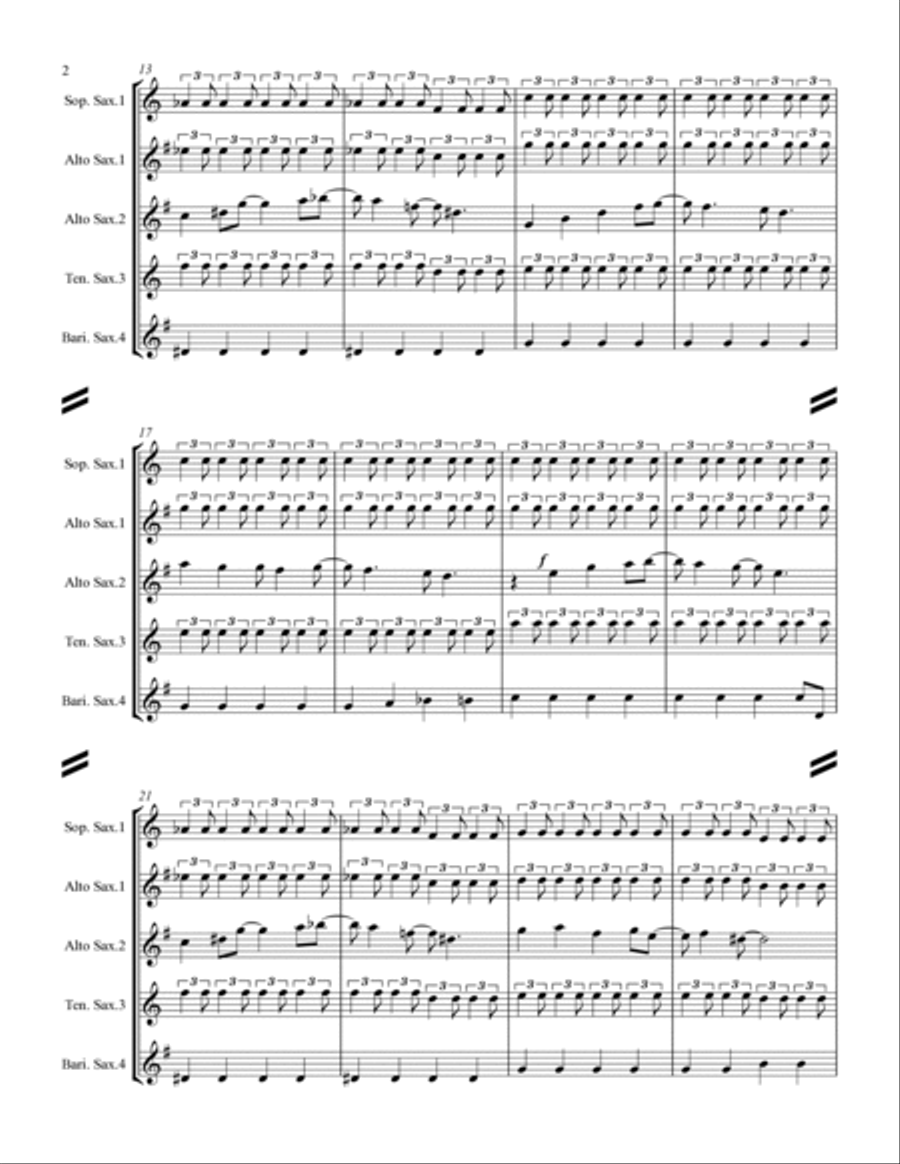 All I Want For Christmas Is You Saxophone Quartet scores gallery preview page 3