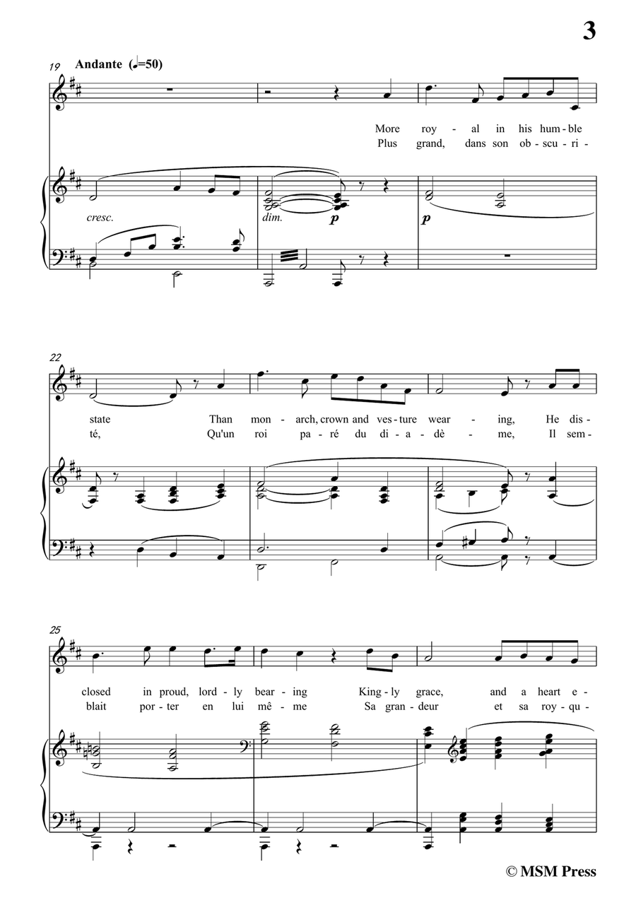 Gounod-Plus grand dans son obscurité,from 'La Reine de Saba',in a minor,for Voice and Piano Piano, Vocal scores gallery preview page 5