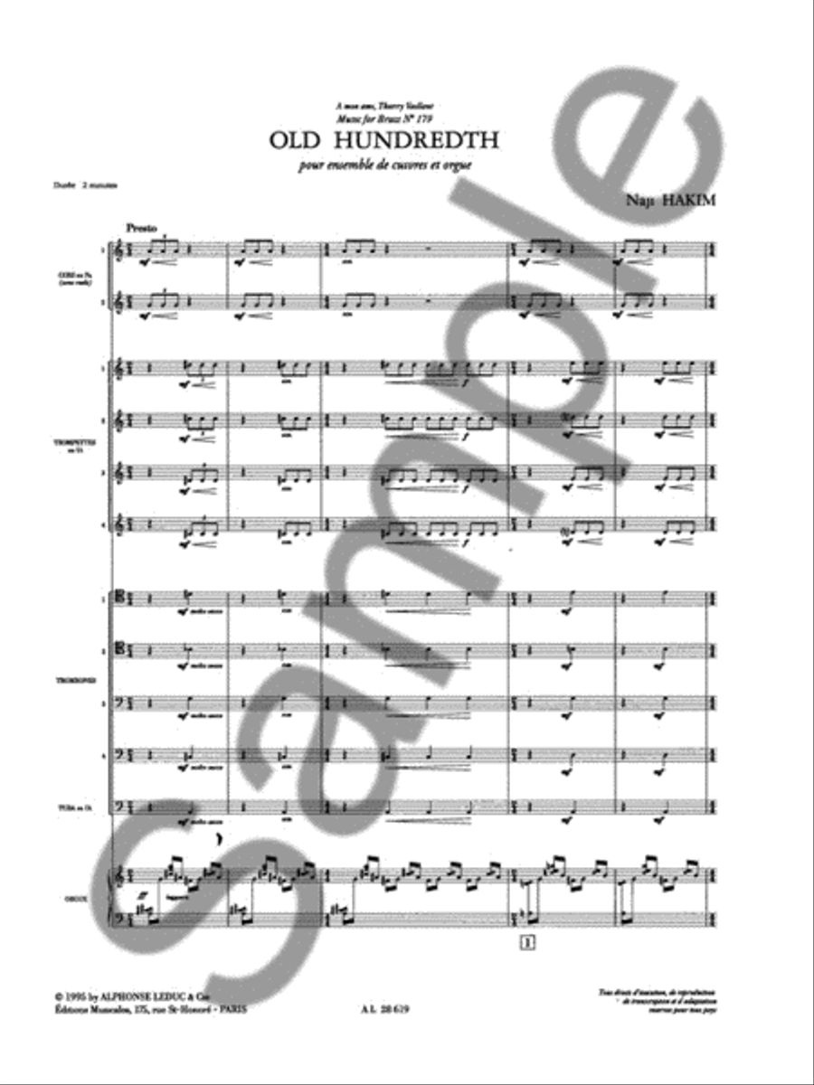 Old Hundredth (brass Ensemble) Brass Ensemble scores gallery preview page 2