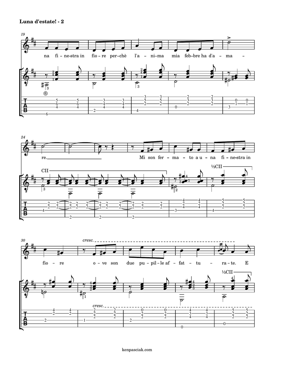 Luna d'estate (for Voice and Guitar) Classical Guitar scores gallery preview page 4