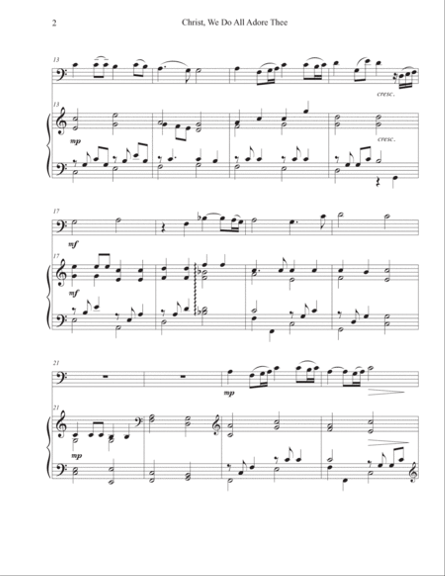Christ, We Do All Adore Thee (Cello-Piano) Piano scores gallery preview page 2