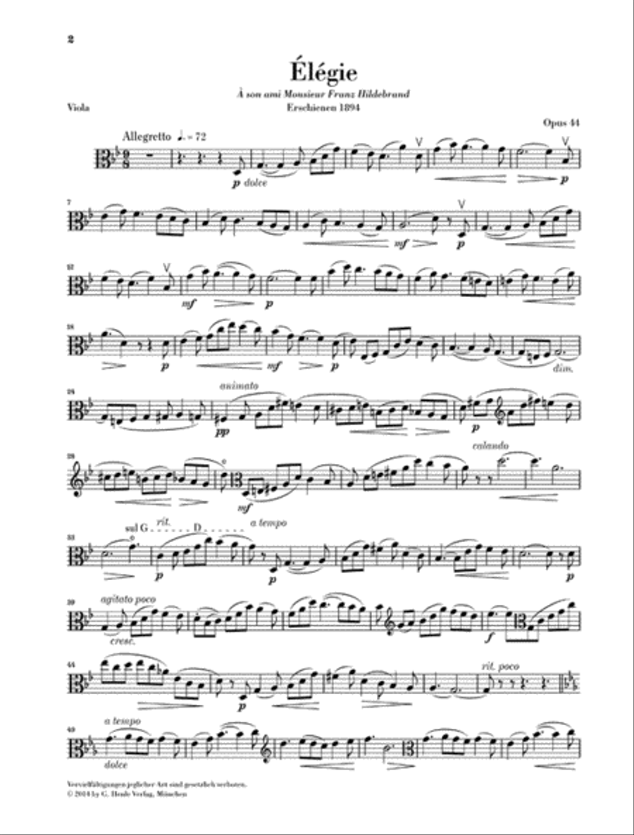 Élégie Op. 44 Élégie Op. 44 Violin scores gallery preview page 3