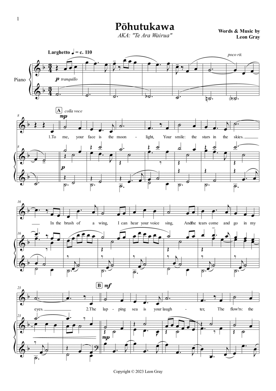 Pōhutukawa Voice scores gallery preview page 1
