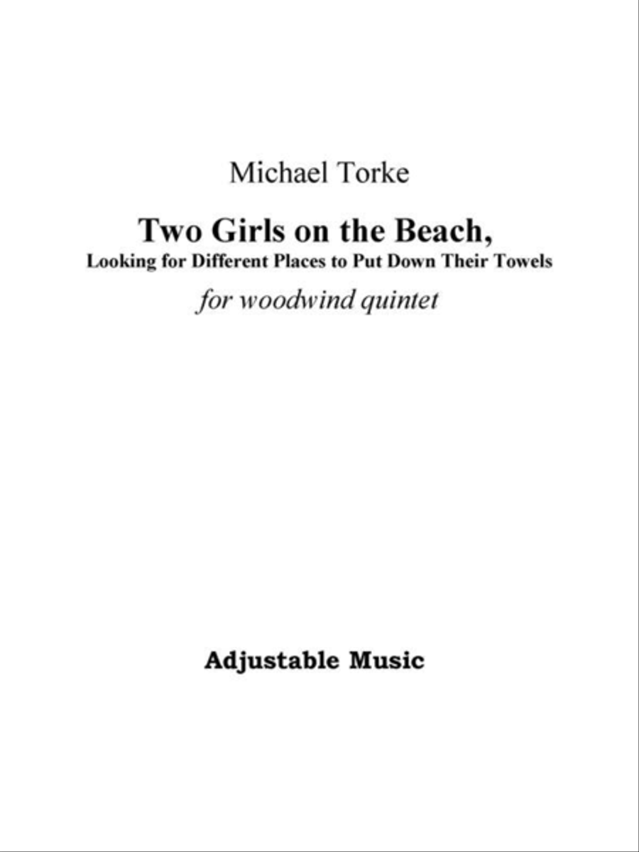 Two Girls on the Beach (score and parts) Woodwind Quintet scores gallery preview page 1