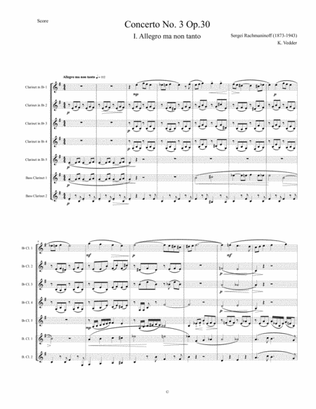 Book cover for Rachmaninoff - Piano Concerto No. 3 - Clarinet Choir