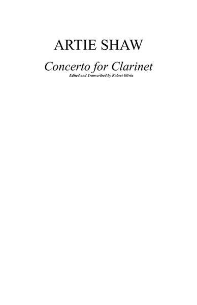 Concerto For Clarinet - Score Only
