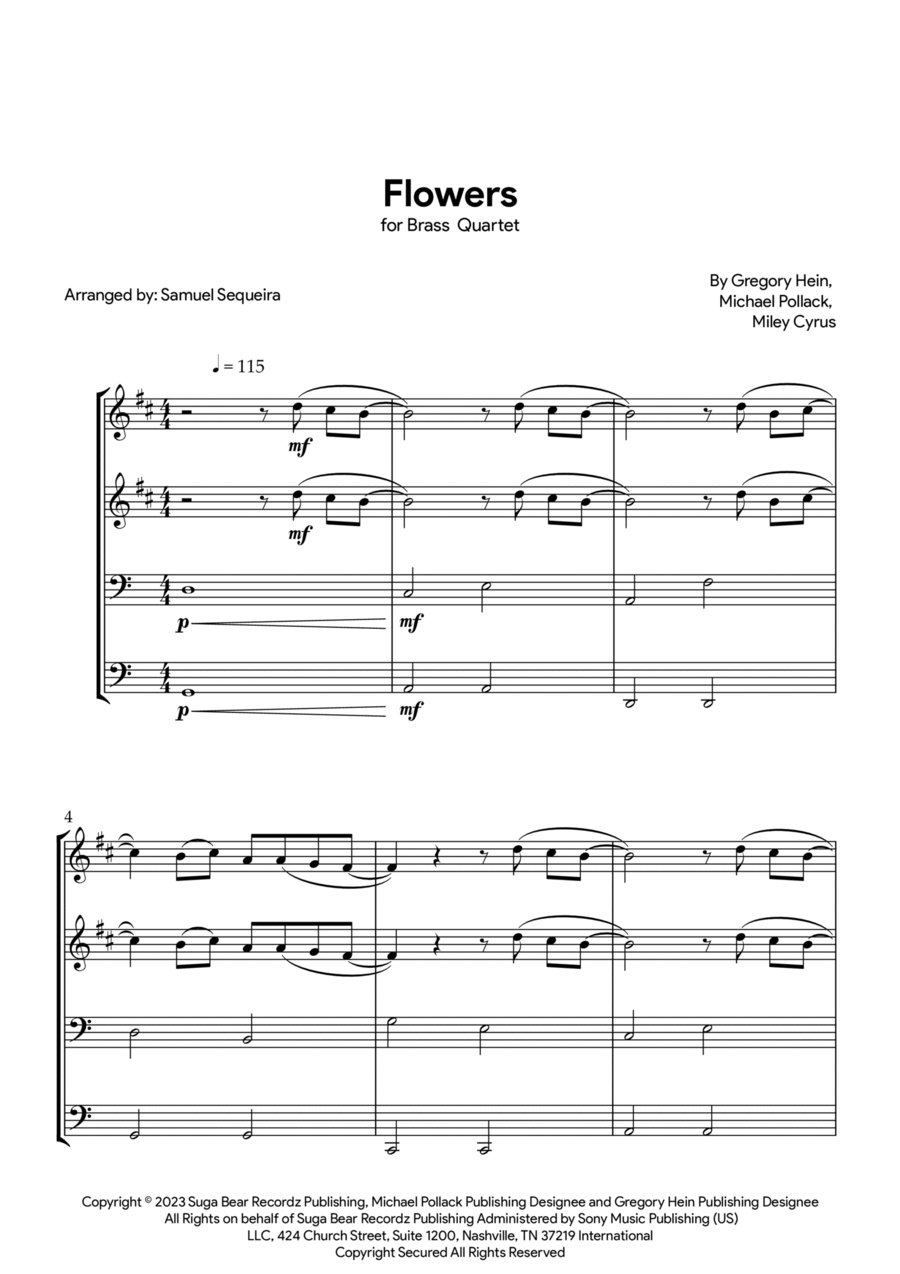 Flowers Flowers Trombone scores gallery preview page 1