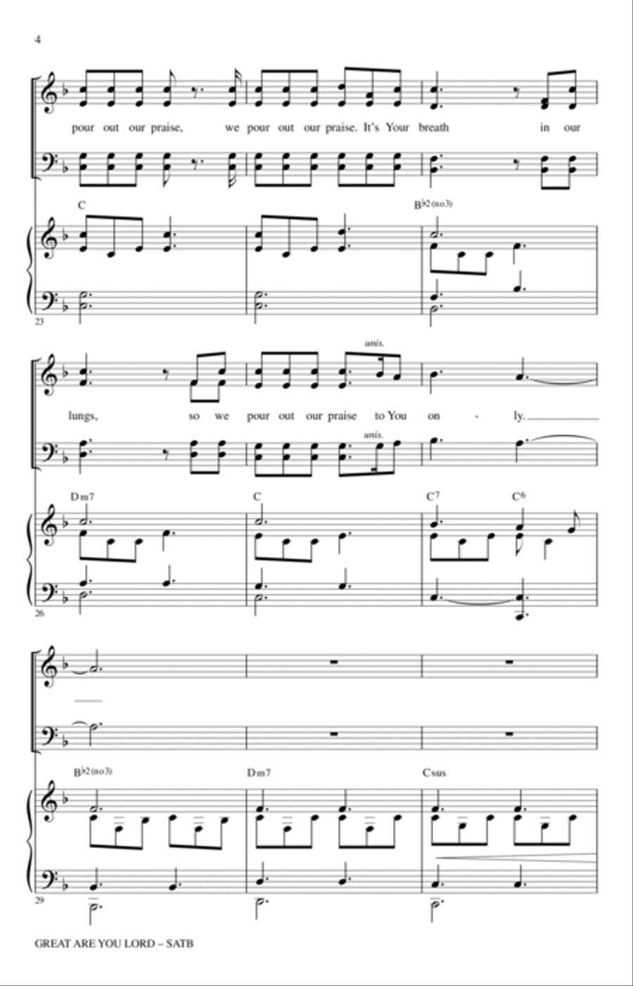 Great Are You Lord 4-Part scores gallery preview page 3