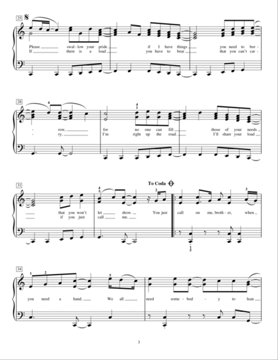 Lean On Me Piano Method scores gallery preview page 3