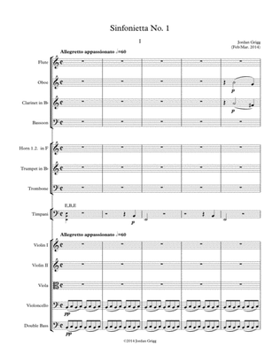 Book cover for Sinfonietta No.1 Score and parts