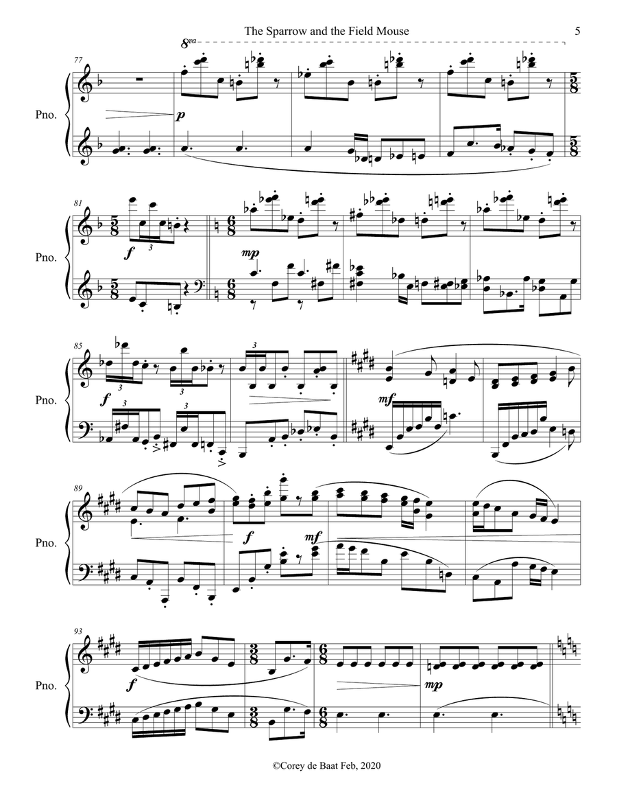 The Sparrow and the Field Mouse Piano Solo scores gallery preview page 5