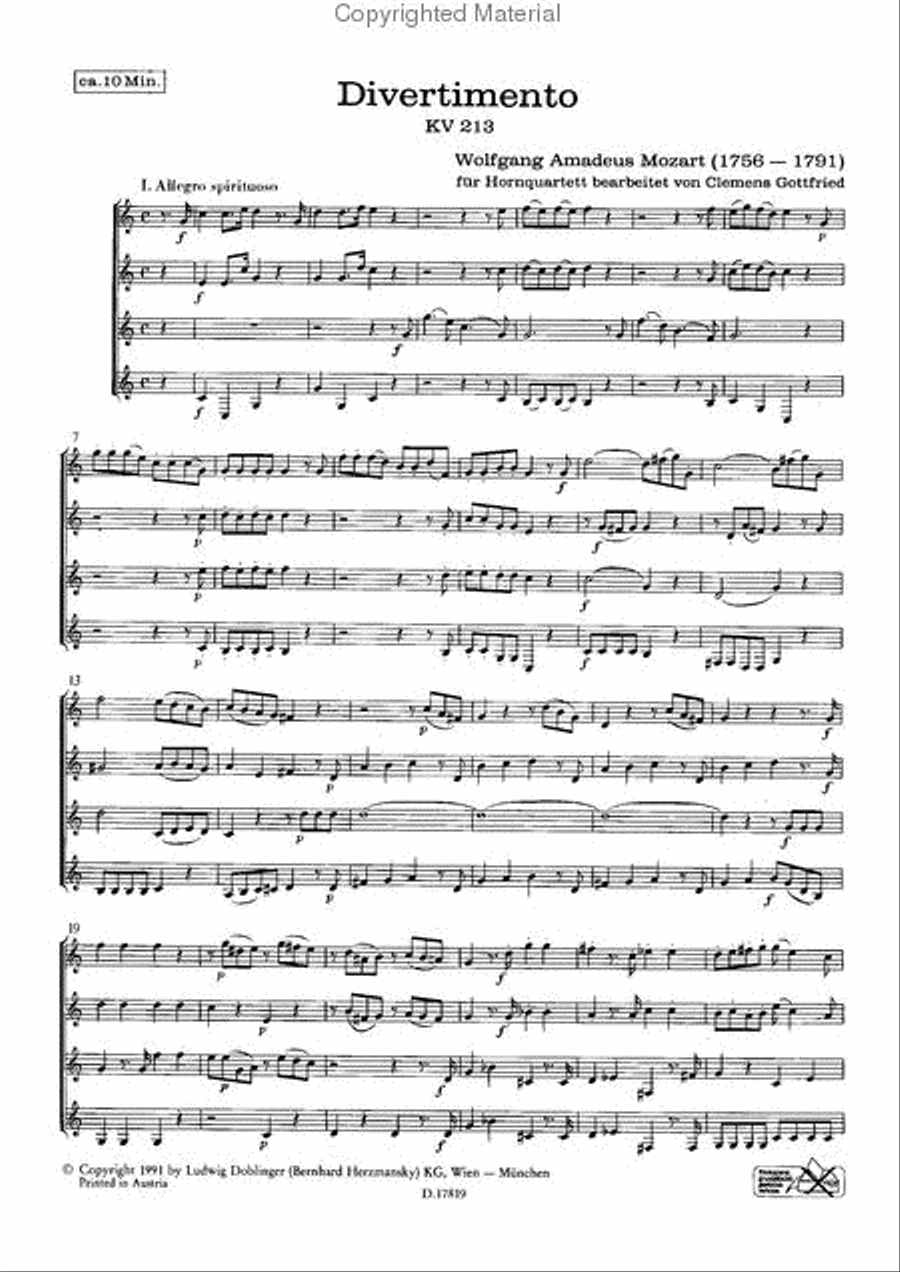 Divertimento F-Dur Horn scores gallery preview page 2