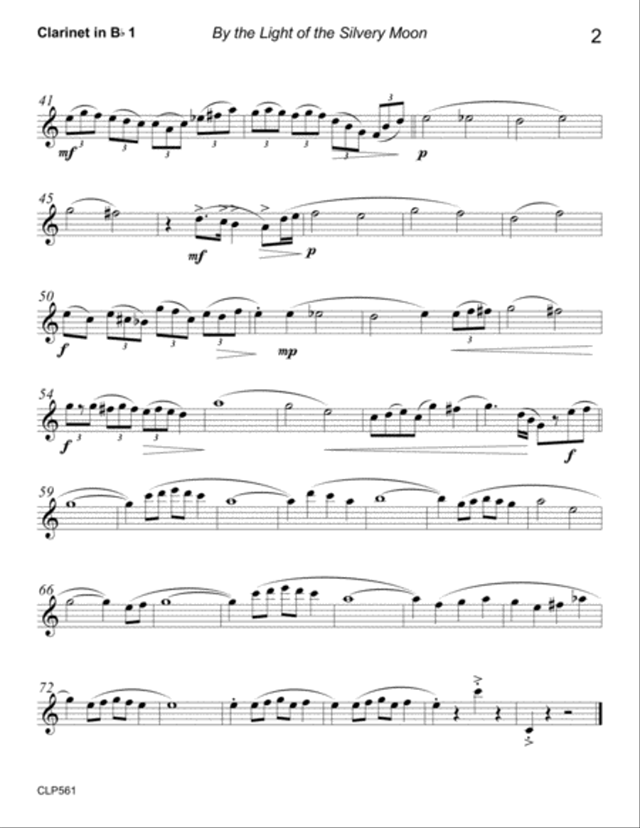 BY THE LIGHT OF THE SILVERY MOON - CLARINET DUET with Piano Accompaniment Clarinet Duet scores gallery preview page 6