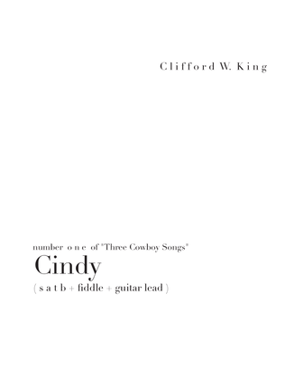 Cindy ( s a t b + guitar + fiddle [or piano] )