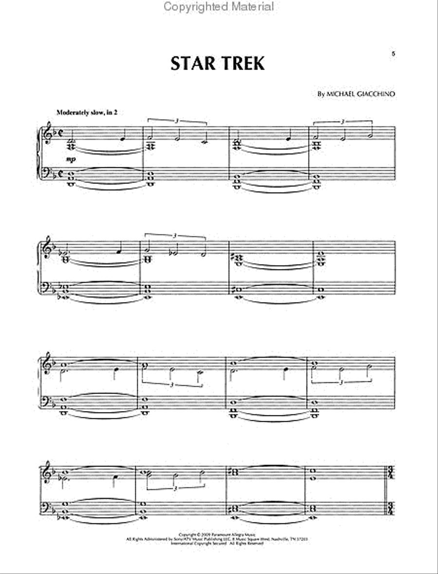 Star Trek Star Trek Piano Solo scores gallery preview page 2