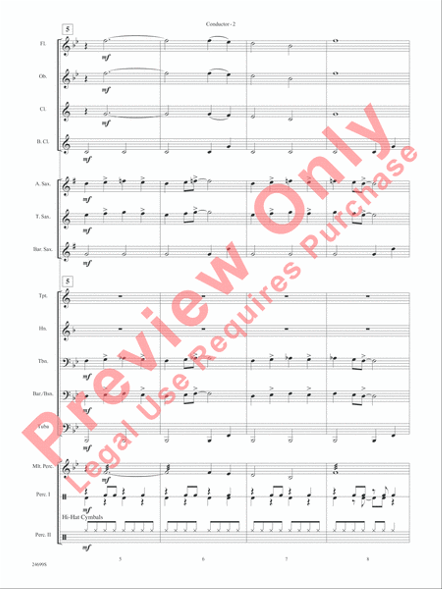 Rock the Halls (Based on Deck the Halls) Concert Band scores gallery preview page 5