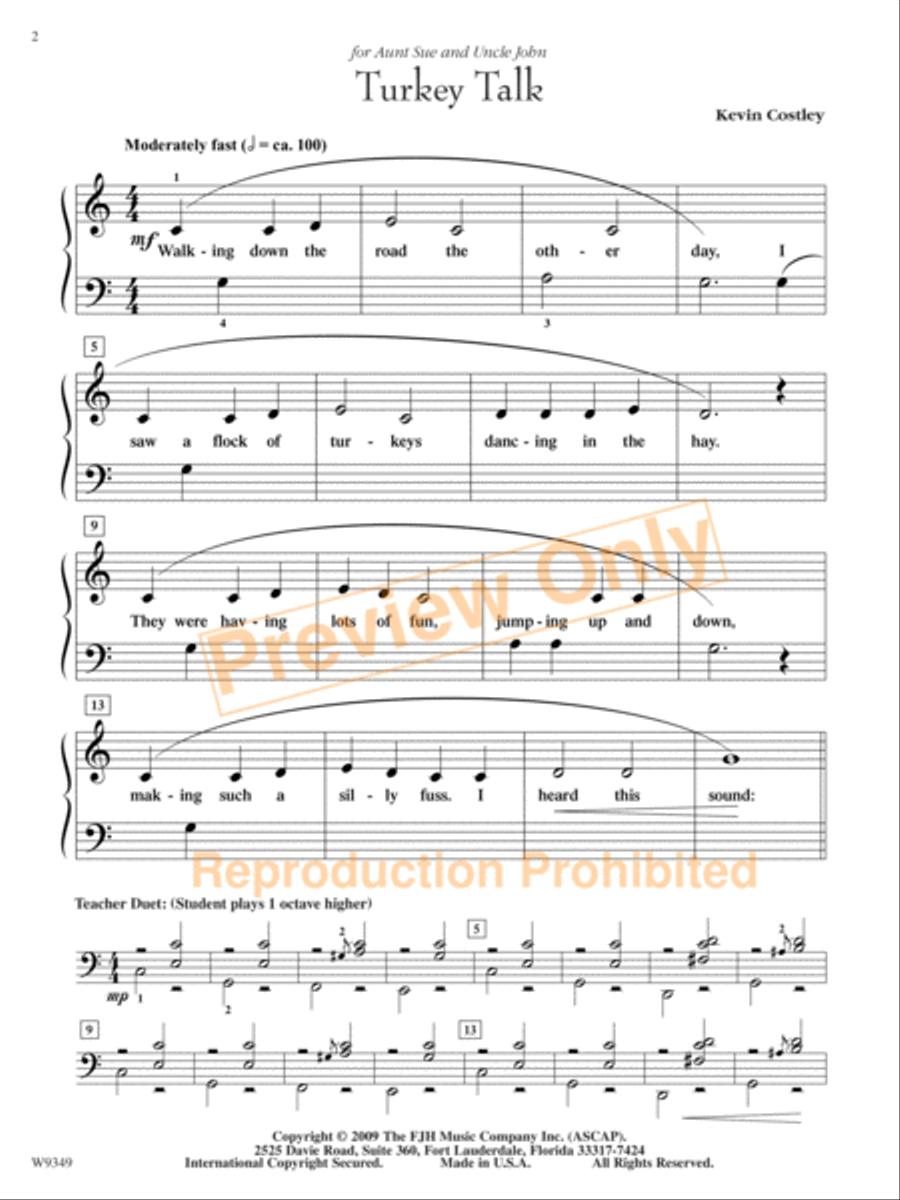 Turkey Talk Easy Piano scores gallery preview page 4
