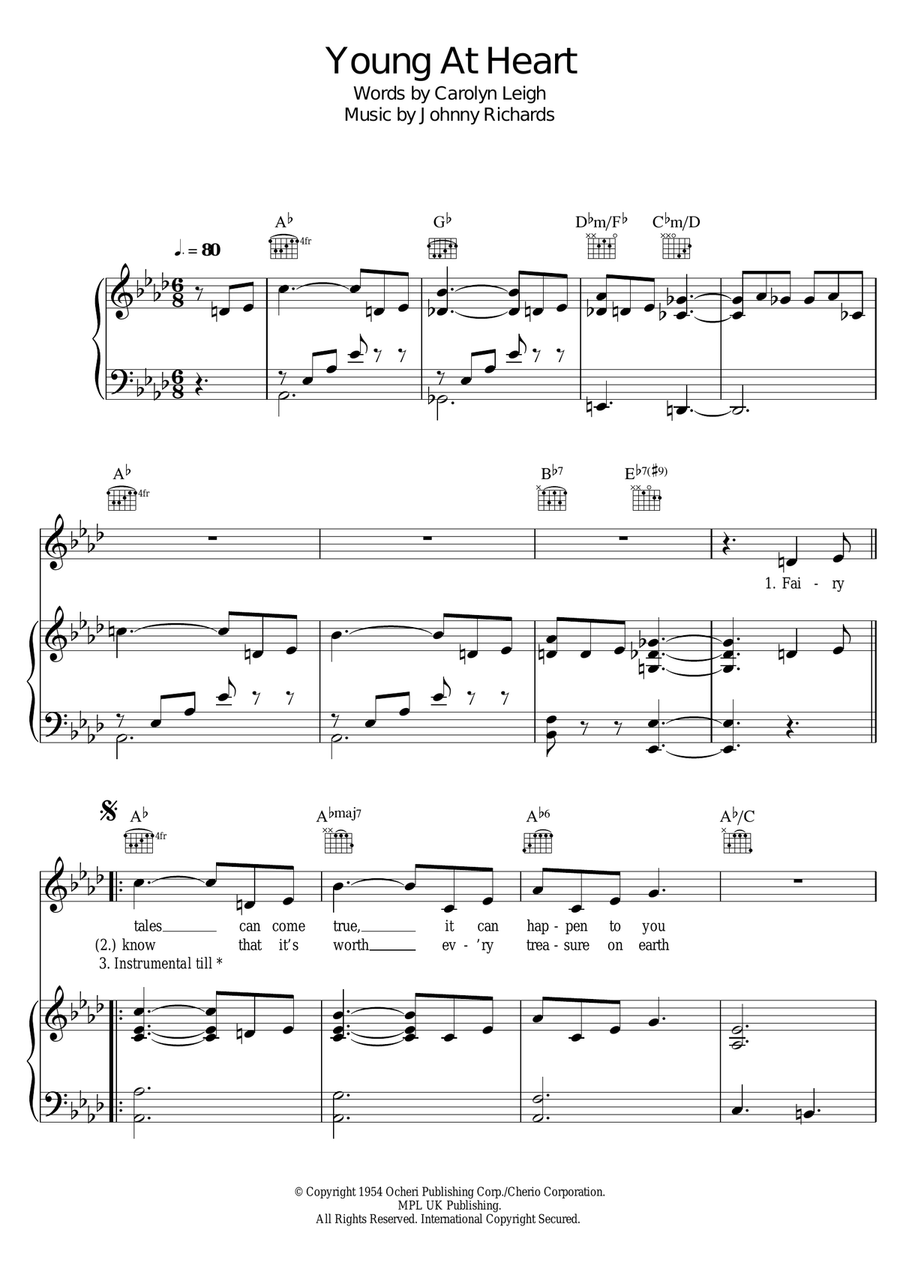 Young At Heart Young At Heart Piano, Vocal scores gallery preview page 1