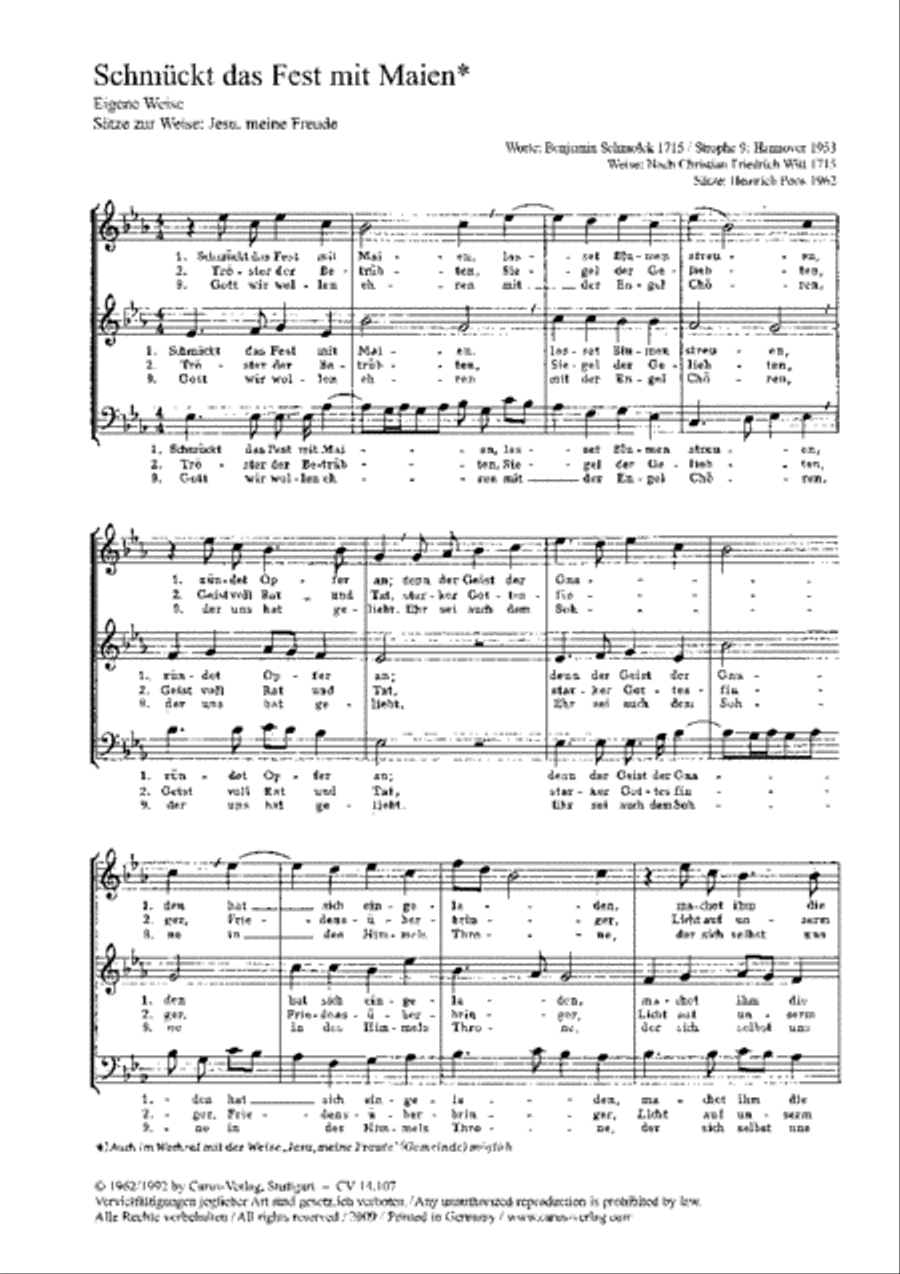 Schmuckt das Fest mit Maien 3-Part scores gallery preview page 1
