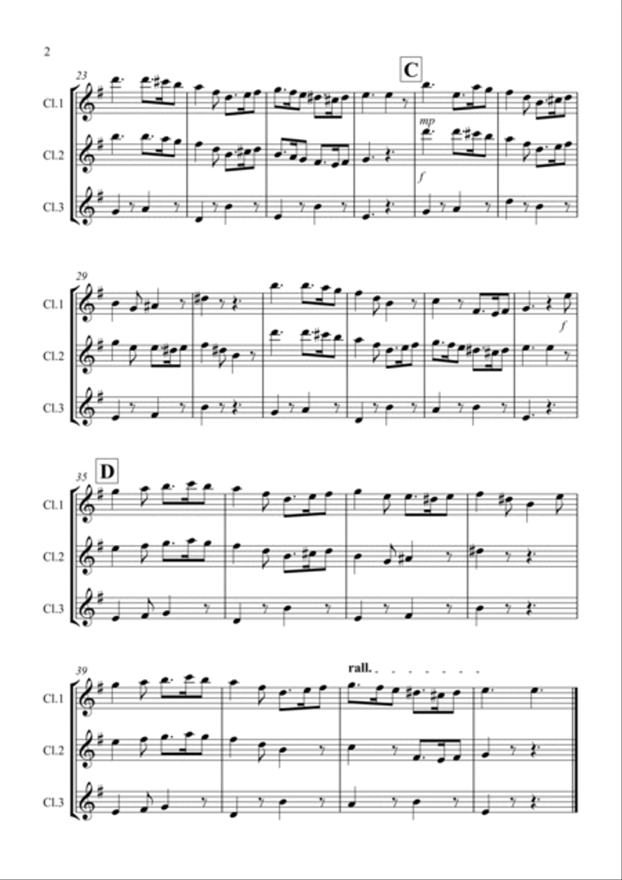Greensleeves for Clarinet Trio Clarinet Trio scores gallery preview page 2