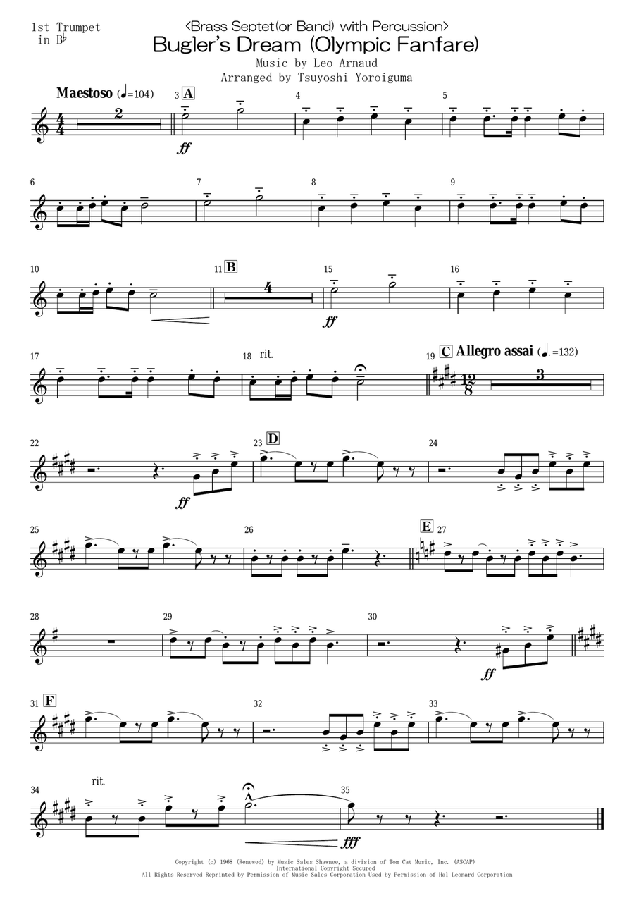 Bugler's Dream (Olympic Fanfare) Brass Ensemble scores gallery preview page 6