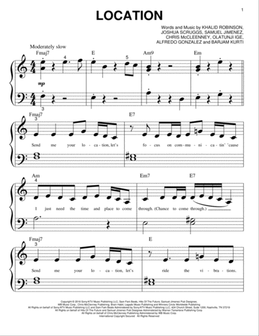 Location Easy Piano scores gallery preview page 1