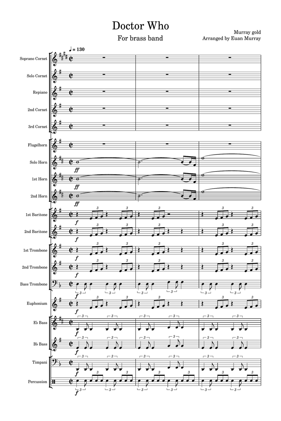 Doctor Who Theme Brass Band scores gallery preview page 1
