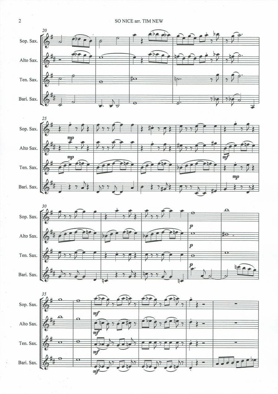 So Nice (summer Samba) Woodwind Quartet scores gallery preview page 2
