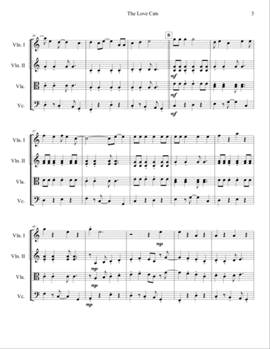 The Lovecats The Lovecats String Quartet scores gallery preview page 4